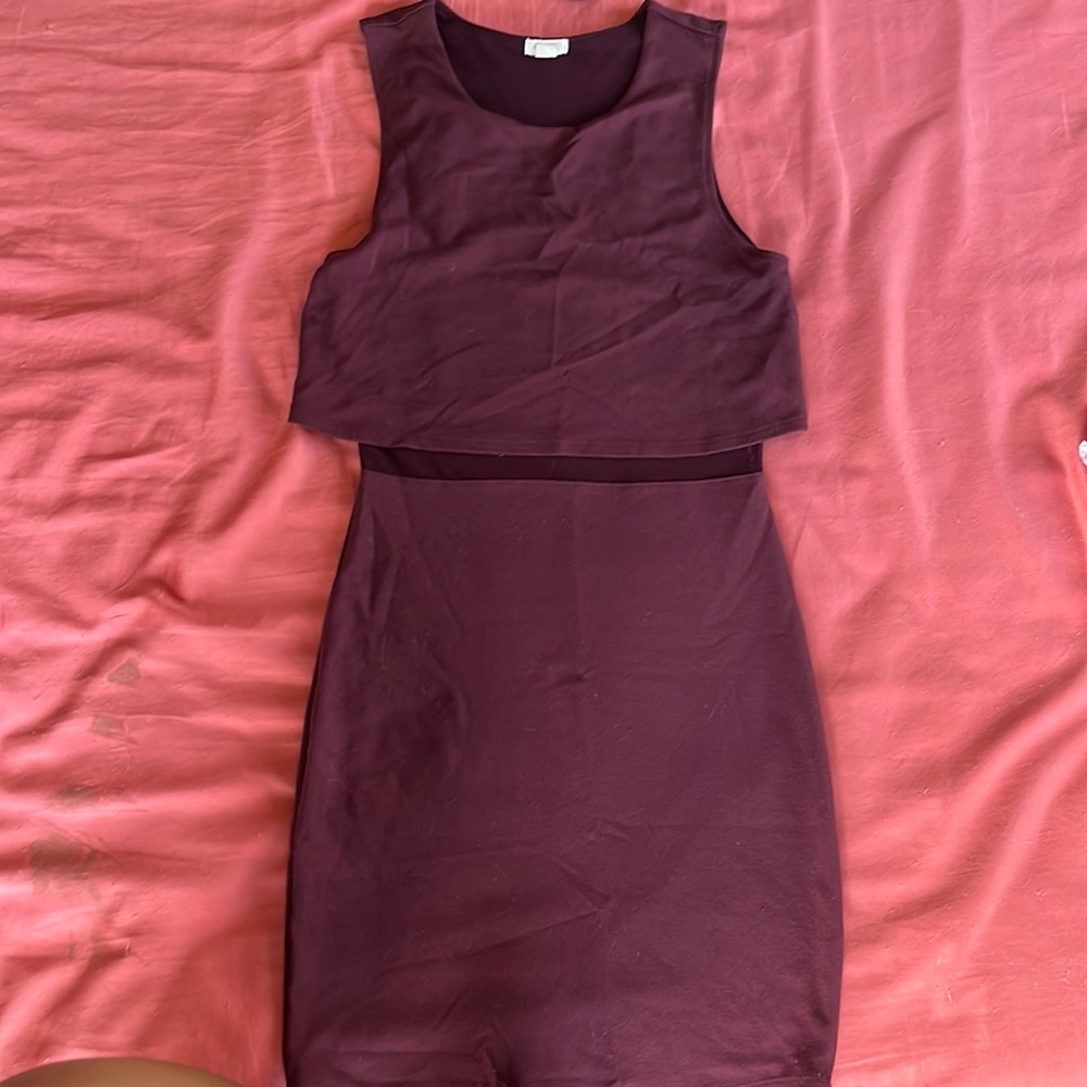 Cotton-on Burgundy Body-con dress